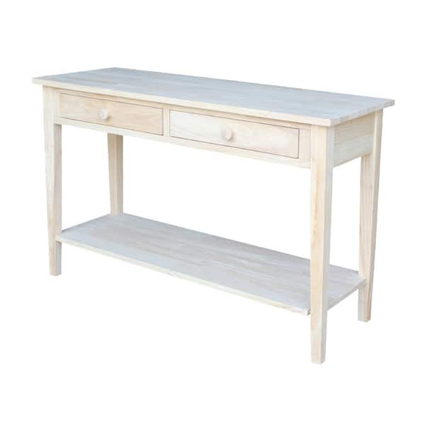 International Concepts Spencer 48 in. Beige Standard Rectangle Wood Console Table with Drawers