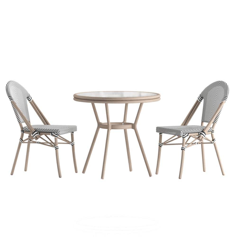 Brown 3-Piece Aluminum Outdoor Dining Set price history on PriceWatchPro