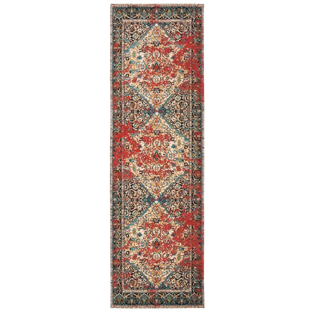 Classic Vintage 2 ft. x 8 ft. Red/Charcoal Border Distressed Runner Rug price history on PriceWatchPro