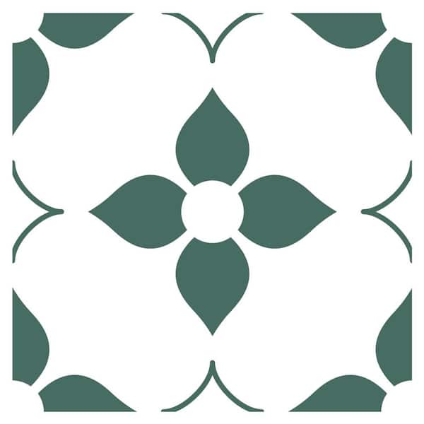 10-Piece Geometric 7.87 in. x 7.87 in. Sage Green Wallpaper Decal, Waterproof Peel and Stick Closet Wall Sticker