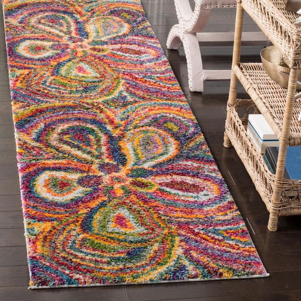 Fiesta Shag Multi 2 ft. x 6 ft. Floral Runner Rug
