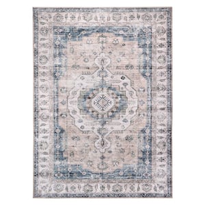 Delara Machine Washable Paisley Vintage Bloom 9 ft. x 12 ft