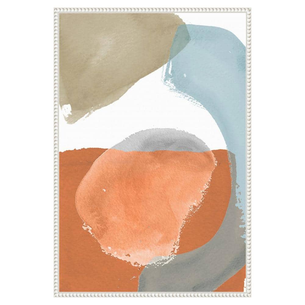 Pastel Abstract Nature Vistas Canvas with Beaded Frame