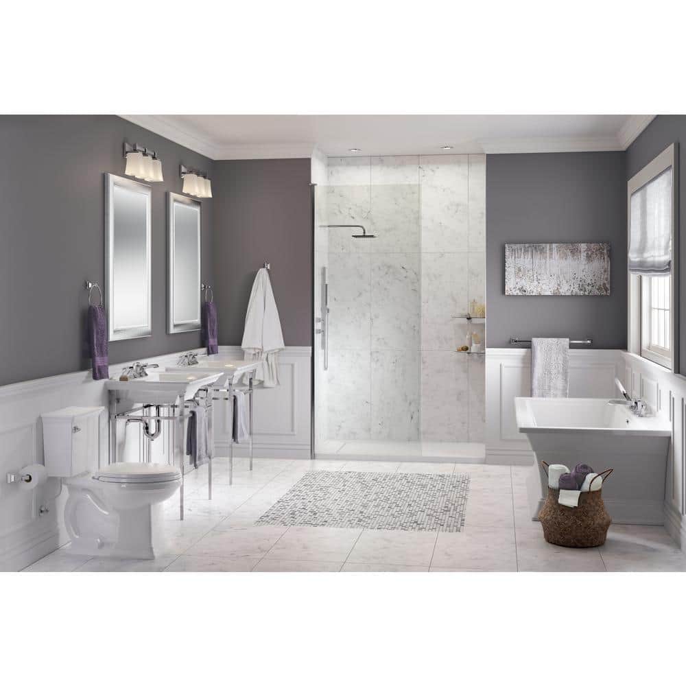 Townsend 60'' x 36'' White Solid Surface Rectangular Shower Base