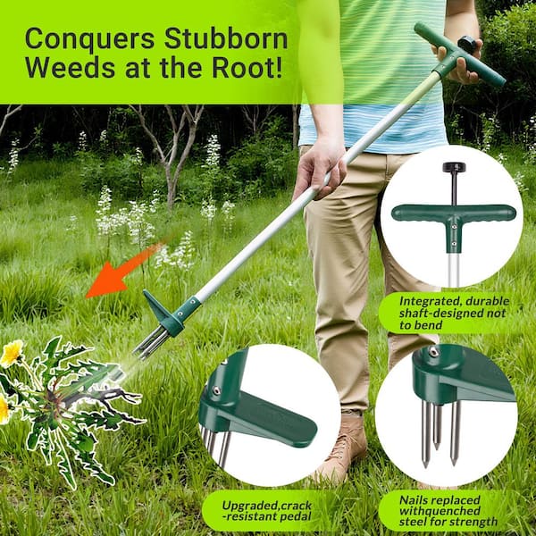 WaLensee 39 in. Weed Puller, 3 Claws Manual Stand Up Weeder