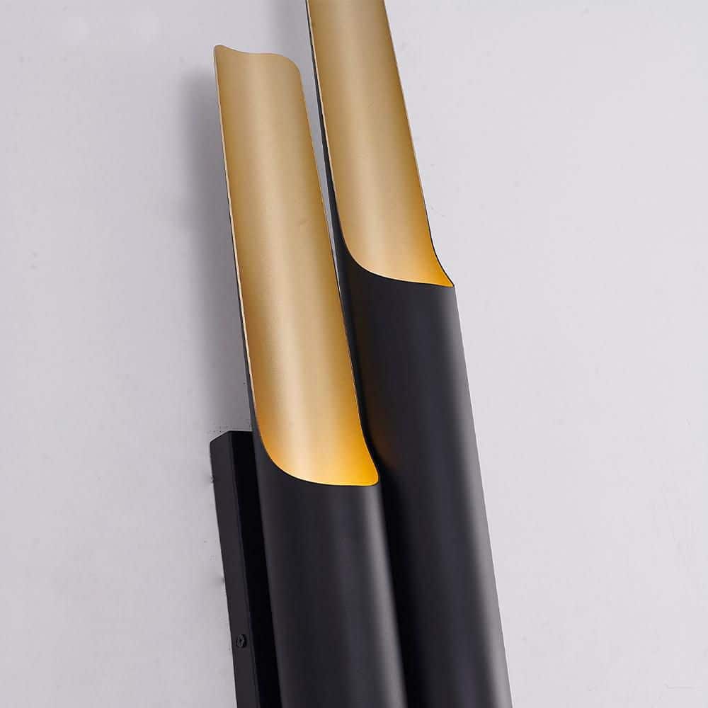 Matte Black and Gold Iron Dimmable Wall Sconce