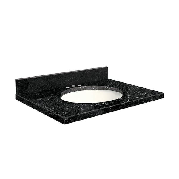 Transolid 25-in Notte Black Quartz Single Sink Bathroom Vanity Top Transolid 25-in Notte Black Quartz Single Sink Bathroom Vanity Top