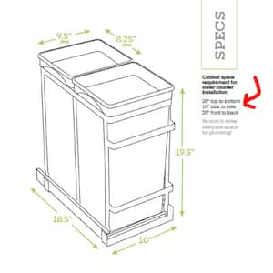 9.5 gal. Steel Dual Compartment In-Cabinet Pull-Out Trash Can and Recycling Bin