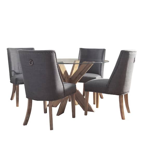 Linon Home Decor Norris Natural and Gray 5 piece Dining Set