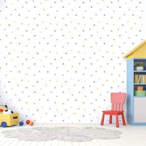 Tiny Tots 2 Collection Primary Colors Matte Finish Kids Dots Non-Woven Paper Wallpaper Roll