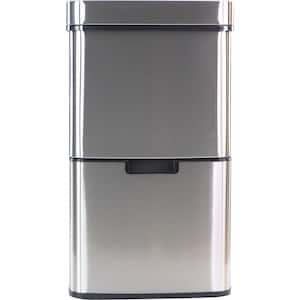 16.4 Gal. Stainless Steel Metal Household Trash Can with Sensor Lid