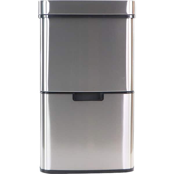 16.4 Gal. Stainless Steel Metal Household Trash Can with Sensor Lid
