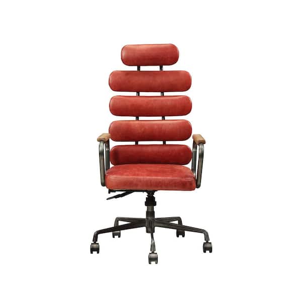 Acme Furniture Calan Vintage Red Top, Cool Leather Office Chairs