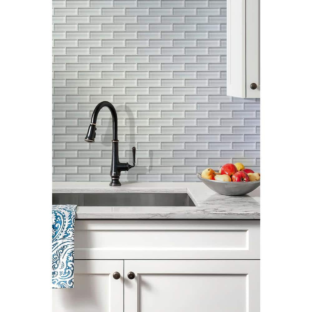 Apollo 11.9" White Glossy Glass Mosaic Tile for Walls and Floors