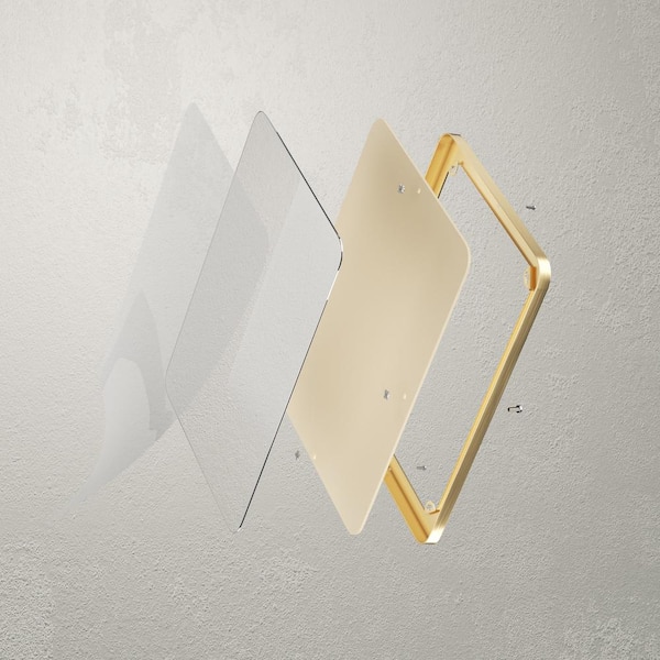 30 in. W x 40 in. H Large Rectangular Stainless Steel Framed Mirror Wall Mirror Bathroom Vanity Mirror in Brushed Gold