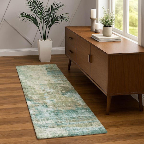 Chantille Machine Washable Indoor/Outdoor Abstract ACN2300 Sage 2 ft. 3 in. x 7 ft. 6 in. Runner Rug