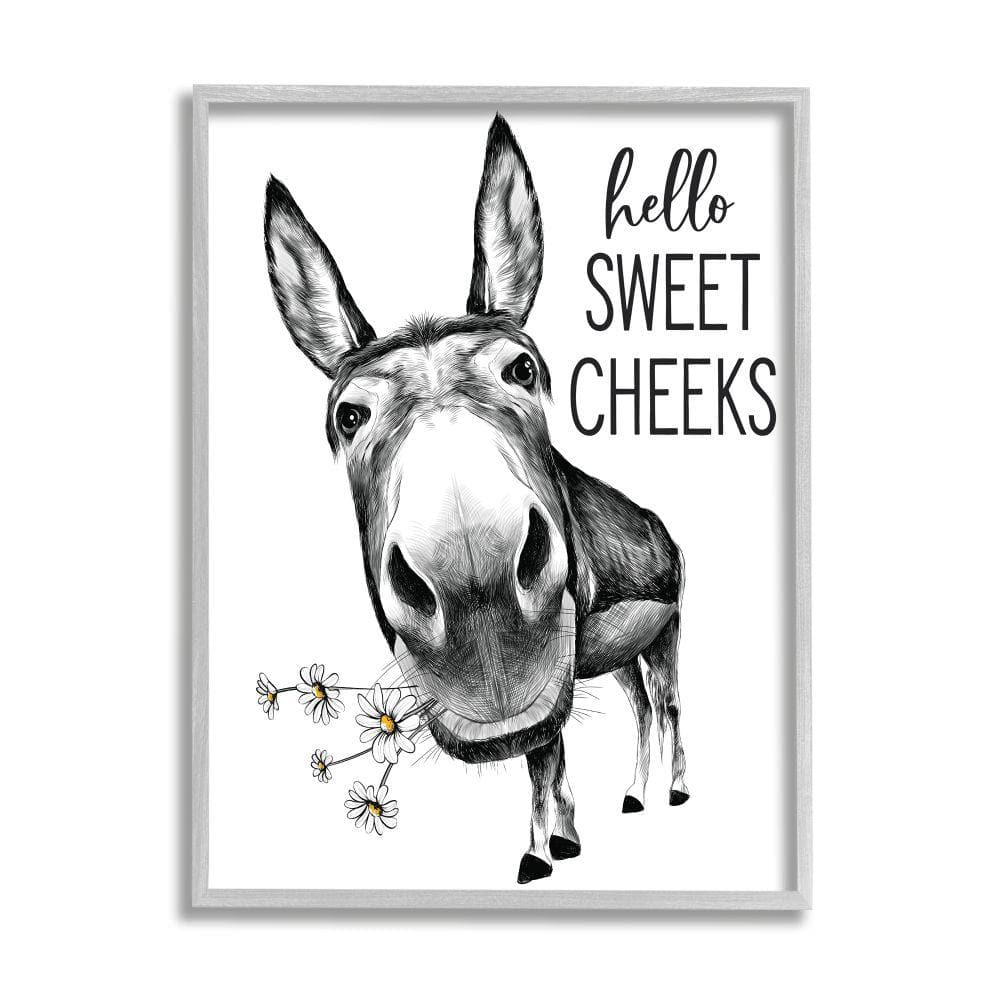 hello sweet cheeks donkey framed print