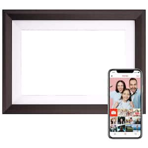 10.1 in. Smart WiFi Digital Picture Frame with IPS Touch Screen HD Display, 16GB Storage in Brown