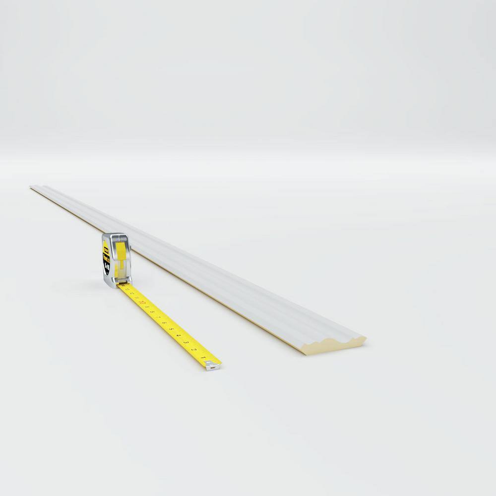 Primed White Polyurethane Classic Crown Moulding Sample, 12" Length