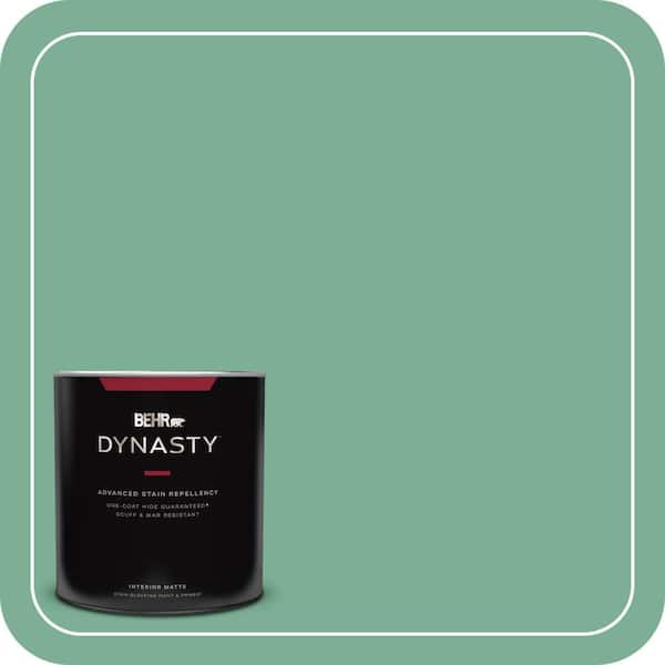1 qt. #MQ6-12 Nature Green One-Coat Hide Matte Interior Stain-Blocking Paint and Primer