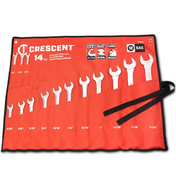 Crescent SAE 12-Point Combination Wrench Set with Roll up Storage
