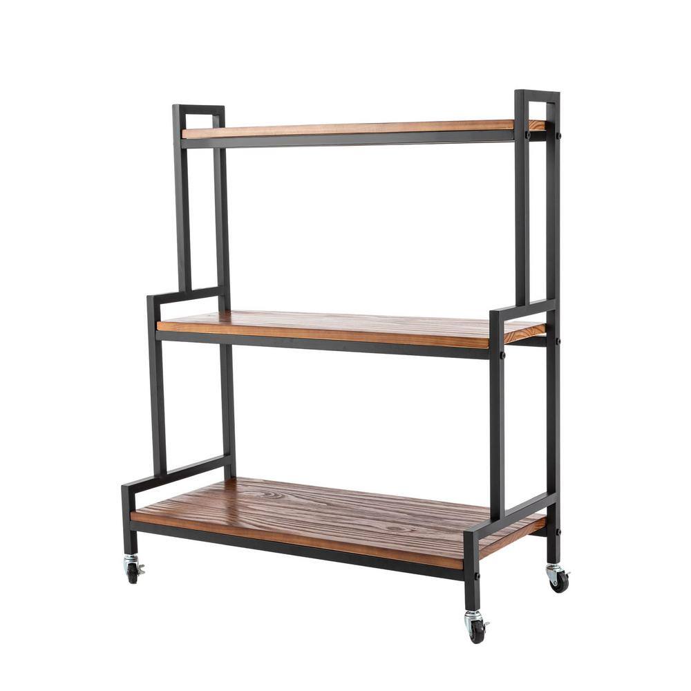 37 in. x 31.1 in. x 13.8 in. Brown Metal Plant Stand with Wheels Indoor Outdoor Ladder Plant Flower Shelf Rack price history on PriceWatchPro