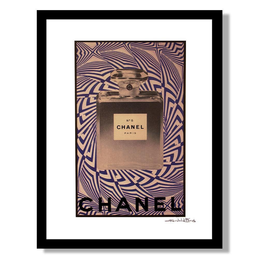 Vintage Designer Fashion Perfume Bottle Purple Spiral Design by Fairchild Paris 1-Piece Framed Graphic 18 in. x 14 in. price history on PriceWatchPro
