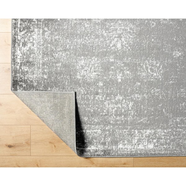 Nirvan Industrial Geometric Indoor Area Rug Charcoal/gray