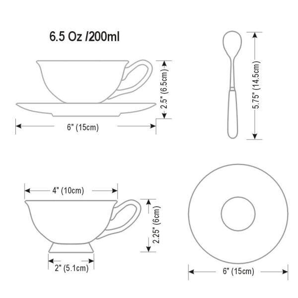 Coffee Cappuccino Cup & Saucer 200ml -Pottery