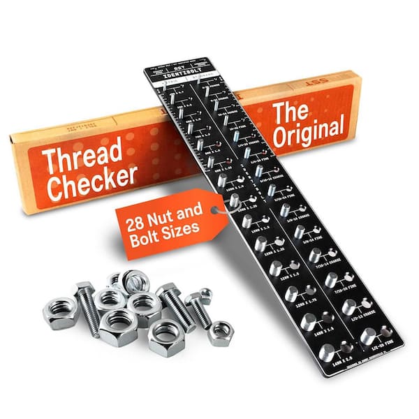Identibolt 20 in Thread Gauge with SAE and Metric Thread Gauge-Nut and Bolt Identifier-from 6 to 1/2 in. 4mm to 14mm