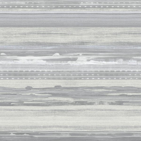 Seabrook Designs Horizon Brushed Stripe Cinder Gray and Ivory Abstract Paper Strippable Roll (Covers 60.75 sq. ft.)