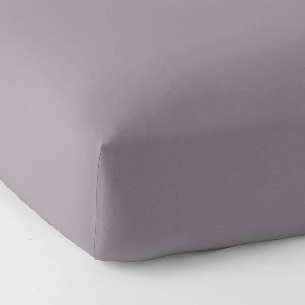The Company Store Velvet Flannel Gray Solid Twin XL Fitted Sheet