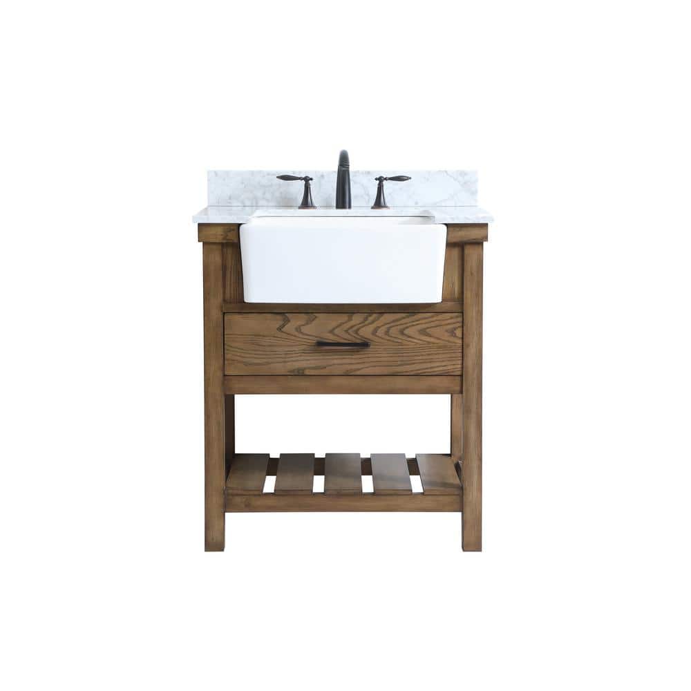 Timeless Home 30 in. W x 22 in. D x 34.13 in. H Bath Vanity in Driftwood wi