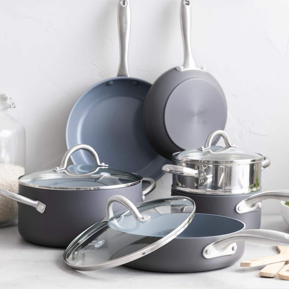 GreenPan Lima Black Aluminum Nonstick 12-Piece Cookware Set