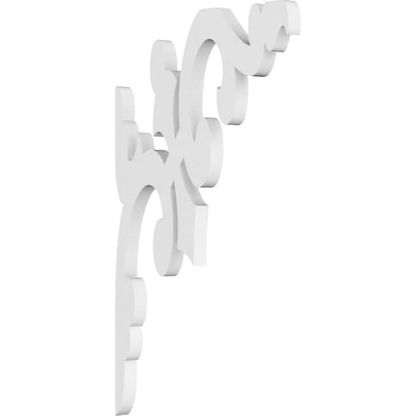 Ekena Millwork 5/8 in. W x 14 in. H x 8 in. D PVC Milton Bracket