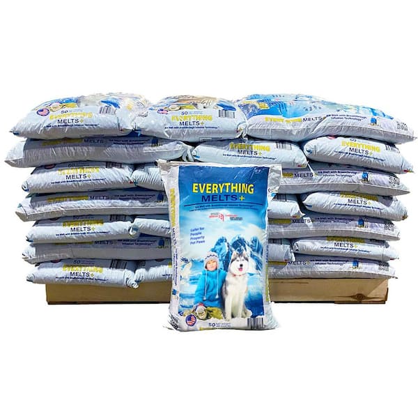 50 lb. Infused Ice Melt Pallet, Calcium and Potassium Chloride, Corrosion Inhibitor, Anticaking 49 Bag