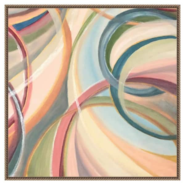 Amanti Art Overlapping Rings III by Lee C 30 in. W x 30 in. H Canvas Float Frame in Bronze
