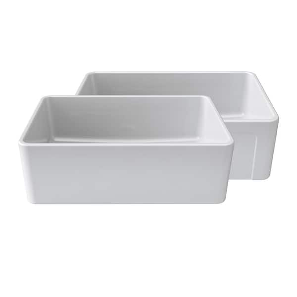 LaToscana La Toscana Farmhouse Apron-Front Fireclay 30 in. Single Basin Kitchen Sink in White