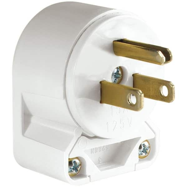 Eaton 15 Amp 125-Volt Heavy Duty Grade Vinyl Plug - White