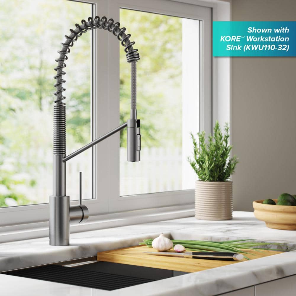 Stainless Steel Commercial Pull-Down Kitchen Faucet with Spray
