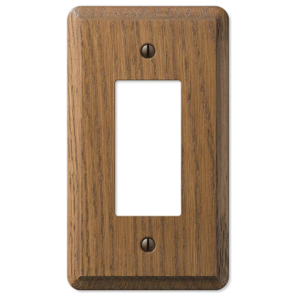 Medium Oak Brown 1-Gang Rectangle Wall Plate