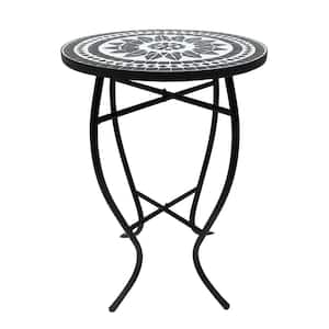 Lori 14 in. Gray 21 in. Round Tile End Table
