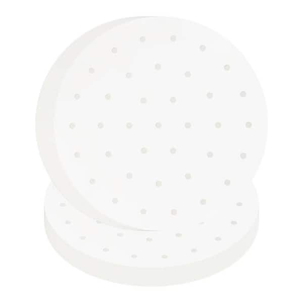 150-Piece White Bamboo Steamer Liner Set Air Fryer Parchment Paper with Holes Nonstick Heat-Resistant Sheets