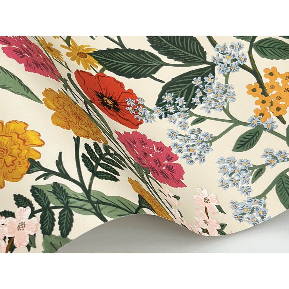 Cream Multicolor Botanical Non-Pasted Wallpaper