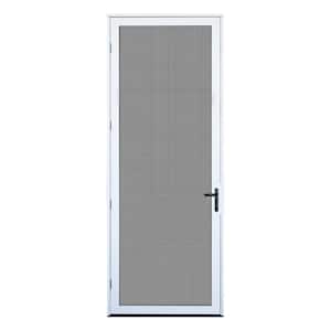 36 in. x 96 in. White Surface Mount Right-hand Ultimate Security Screen Door with Meshtec Screen