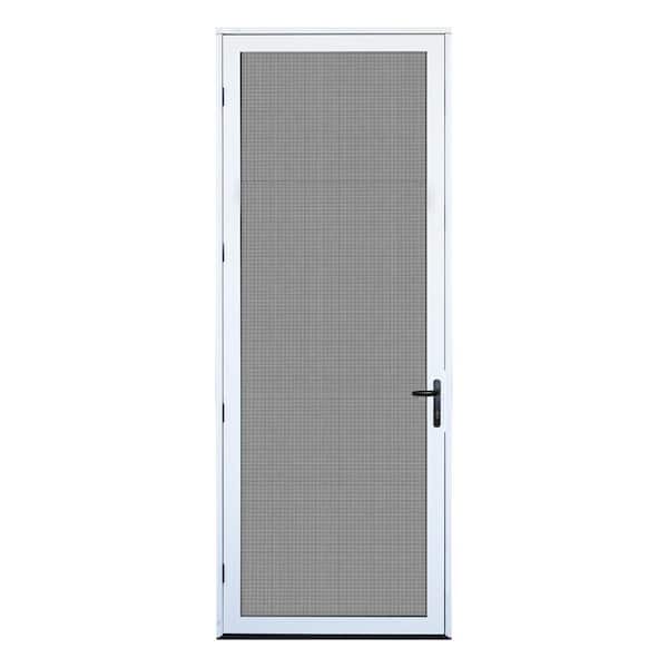 Unique Home Designs 36 in. x 96 in. White Surface Mount Right-hand Ultimate Security Screen Door with Meshtec Screen