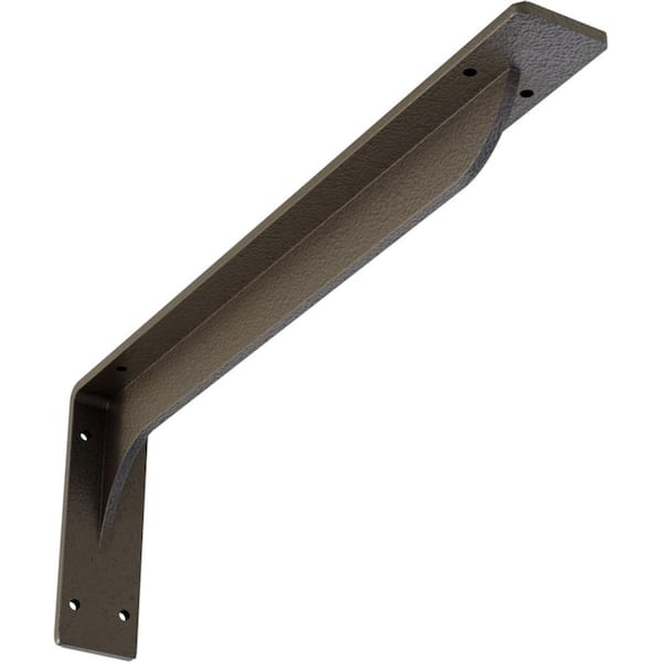 Ekena Millwork 2 in. W x 6-1/2 in. H x 18 in. D Hammered Dark Bronze Embrey Steel Bracket