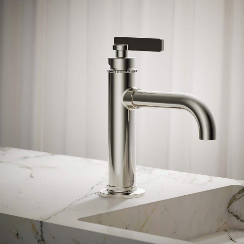 Vibrant Polished Nickel Single-Handle Bathroom Sink Faucet
