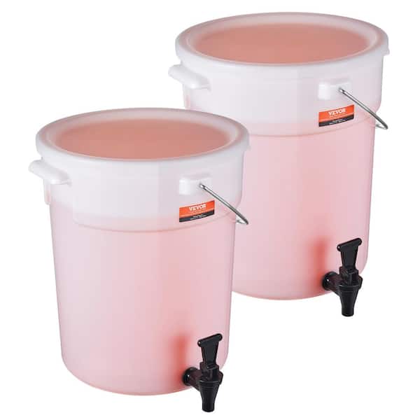 VEVOR Beverage Dispenser 5 Gal. Drink Dispensers Plastic Juice Dispenser with Spigot Lid Iced Tea Water Dispenser (2-Pack)