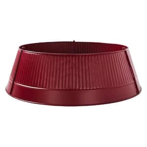 Seasons Crest 24 in. Burgundy Metal Christmas Tree Collar